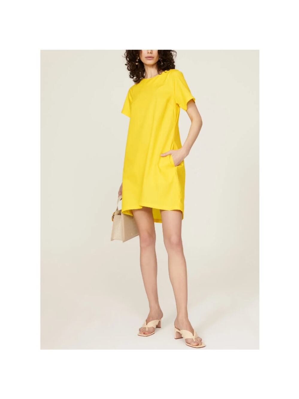 Osman Yousefzada x RTR Women's Yellow T-Shirt Mini Dress Size 4